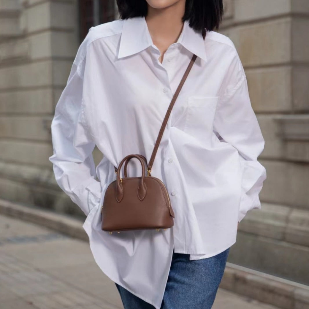 1838 leather shell crossbody bag