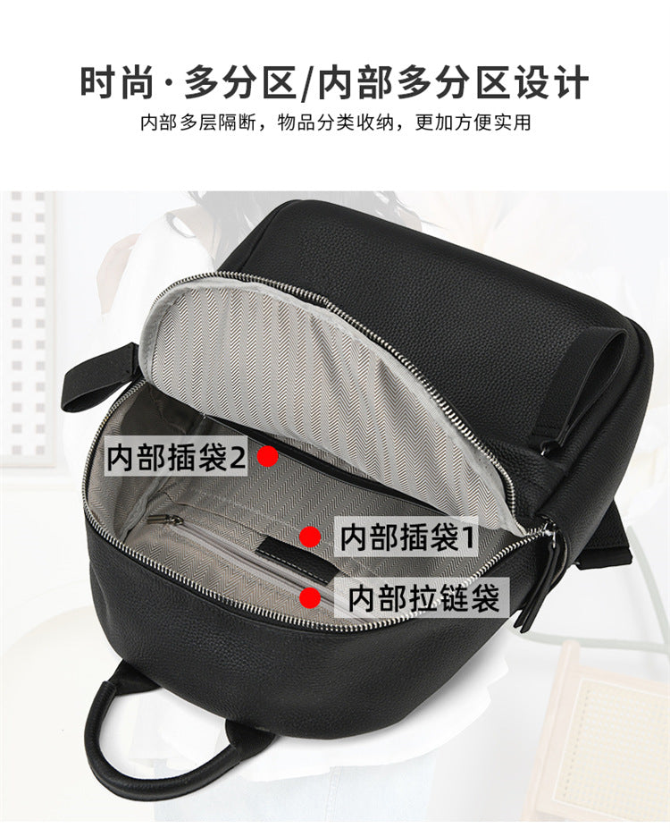 1697 outdoor casual leather teenager backpack