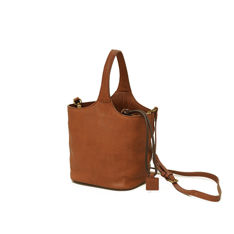1628 vintage leather bucket handbag