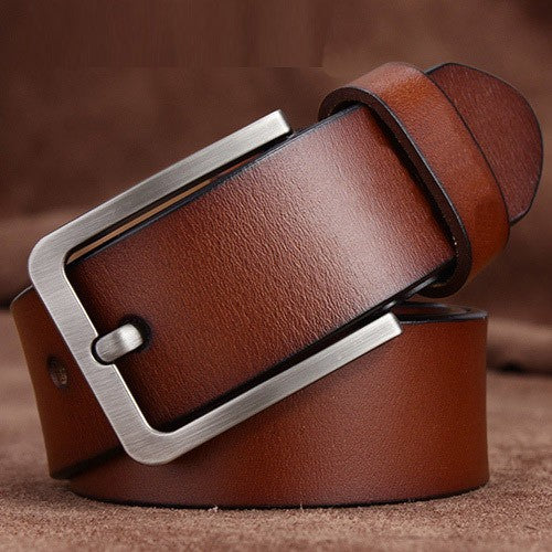 767 men's leather belt metal buckle