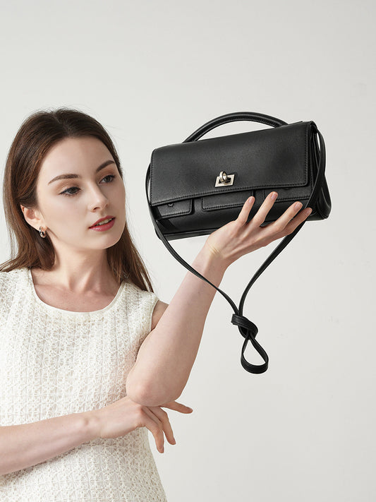 2359 genuine leather flap crossbody bag