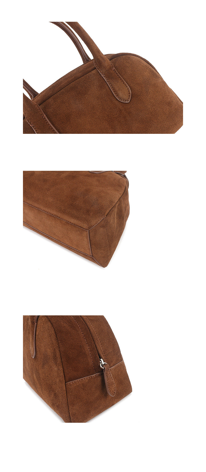 1692 suede leather large bowling bag