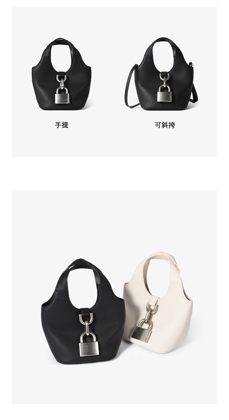 1771 small lock basket handbag