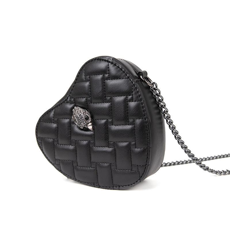 510 quilted heart chain bag
