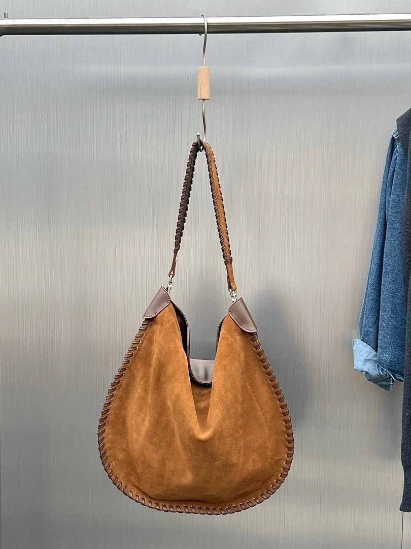 1777 suede leather handmade saddle bag