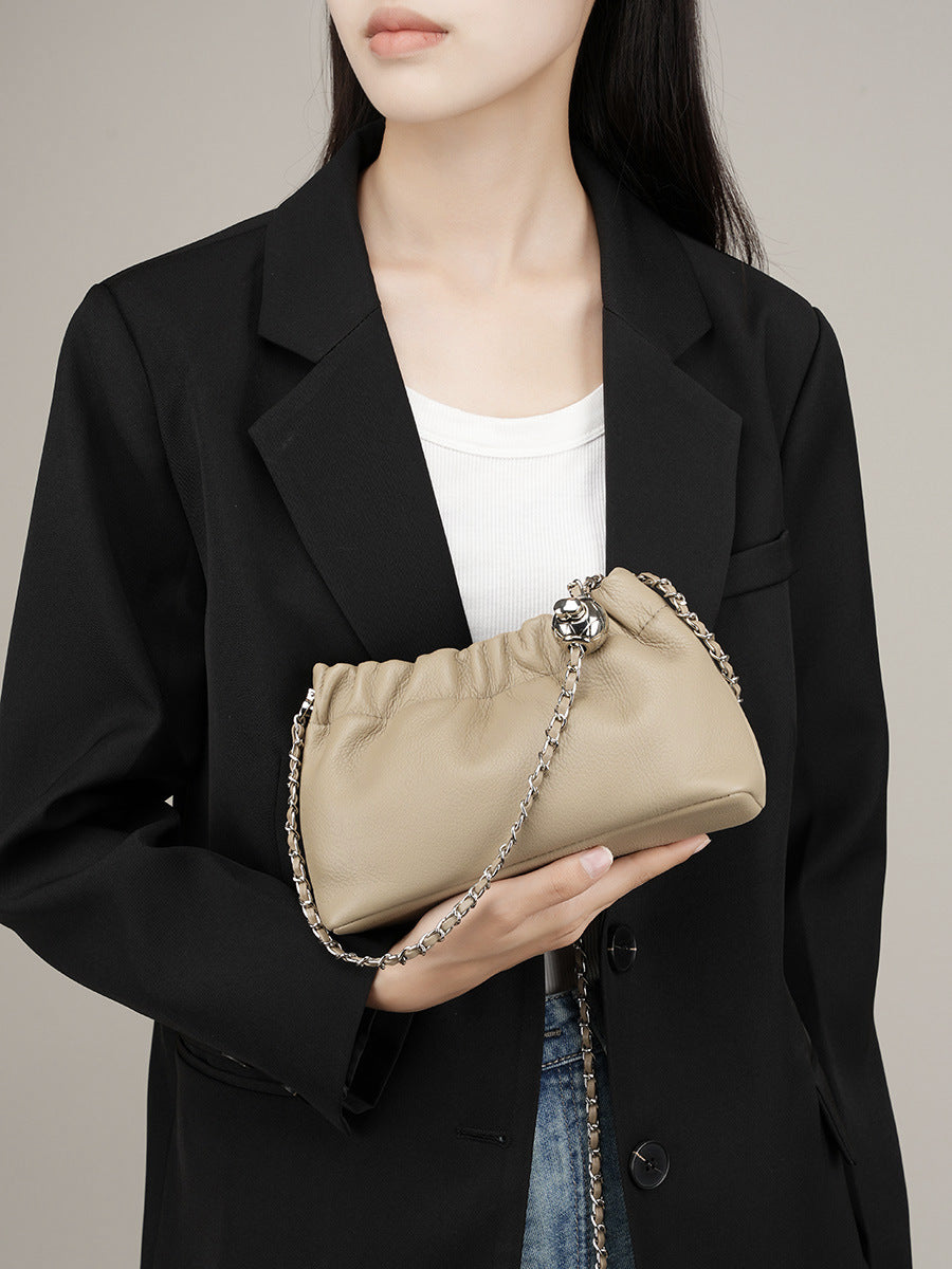 1691  sheep skin chain crossbody bag