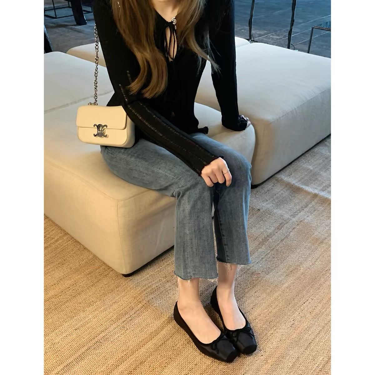 4400 genuine leather flats