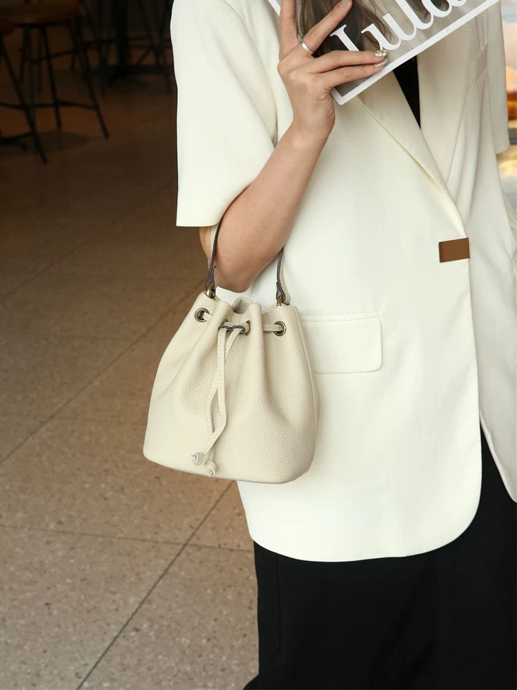 4471 genuine leather women bucket bag