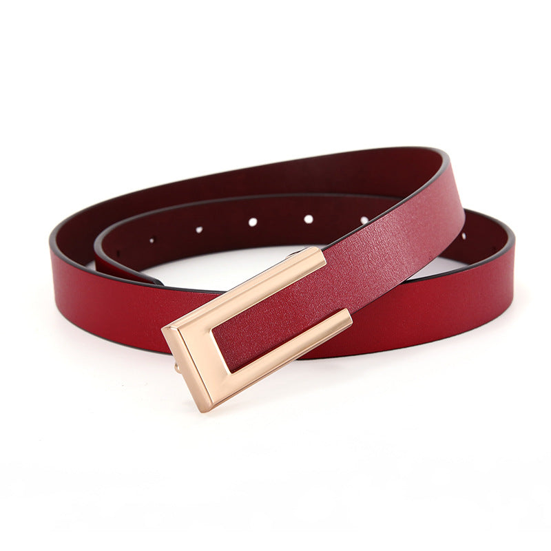 1407 2.5cm wide women leather belt