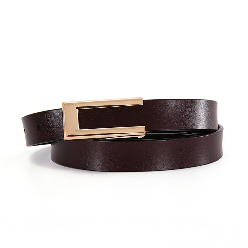 1407 2.5cm wide women leather belt