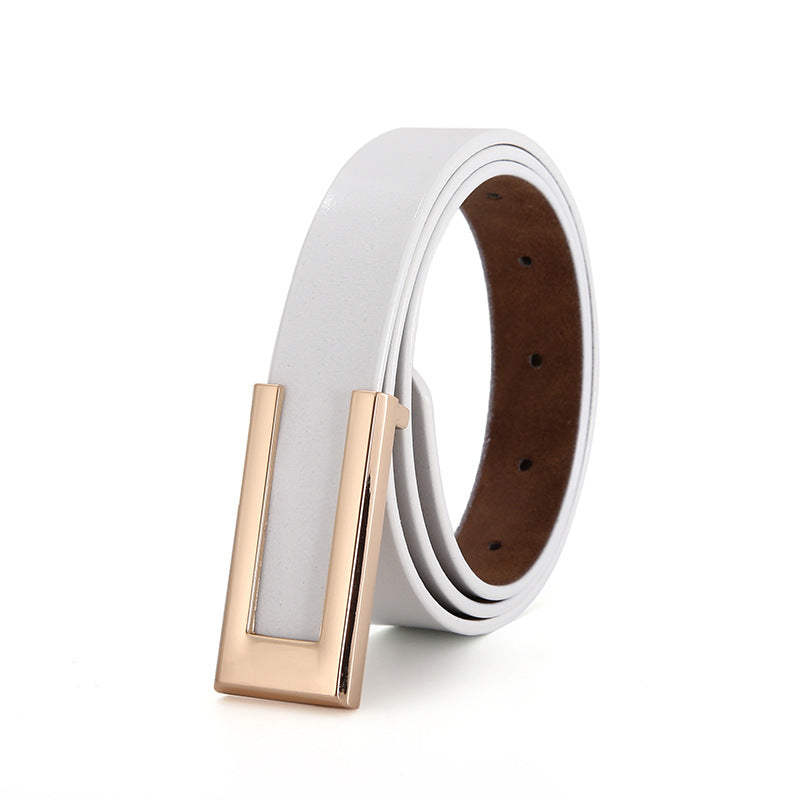 1407 2.5cm wide women leather belt