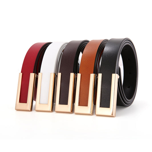 1407 2.5cm wide women leather belt