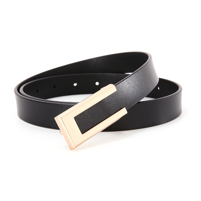 1407 2.5cm wide women leather belt