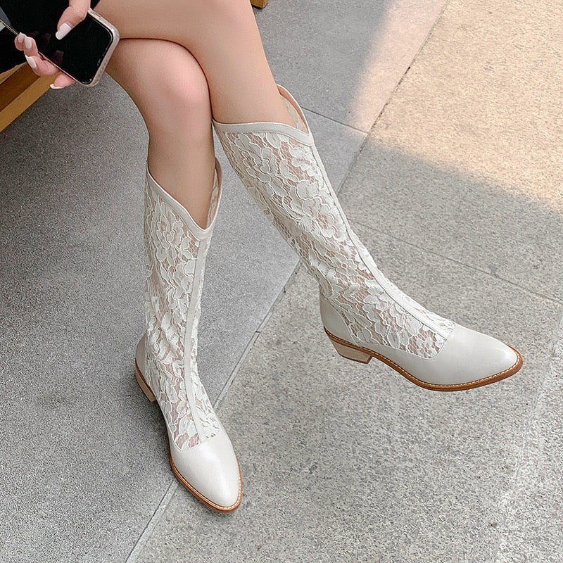 3717 Fashion Cut-Out Mesh Women's Boots