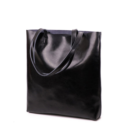2364 calf skin black shopping totes