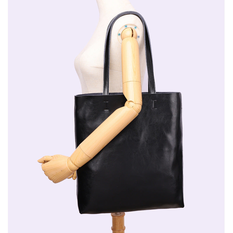 2364 calf skin black shopping totes