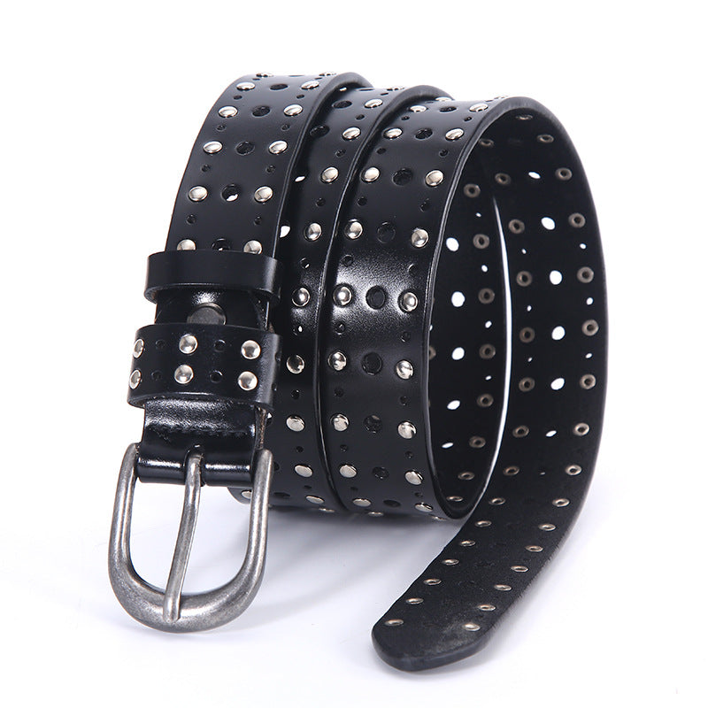 BC-6 women genuine leather rivet belt