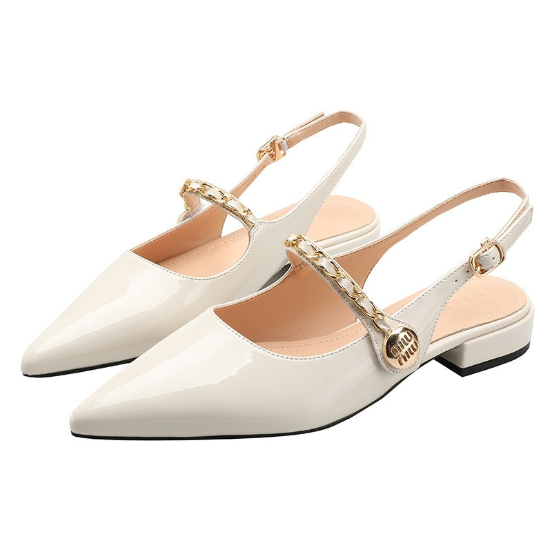 3748 Pointed-toe slingback high heels