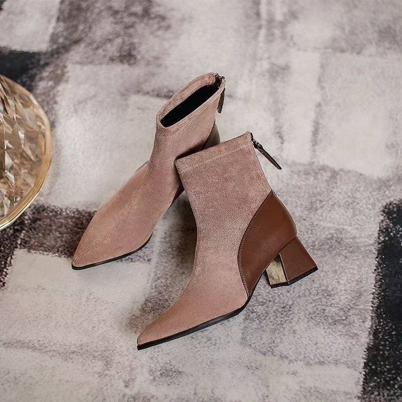 2423 Women genuine leather high-heeled boots
