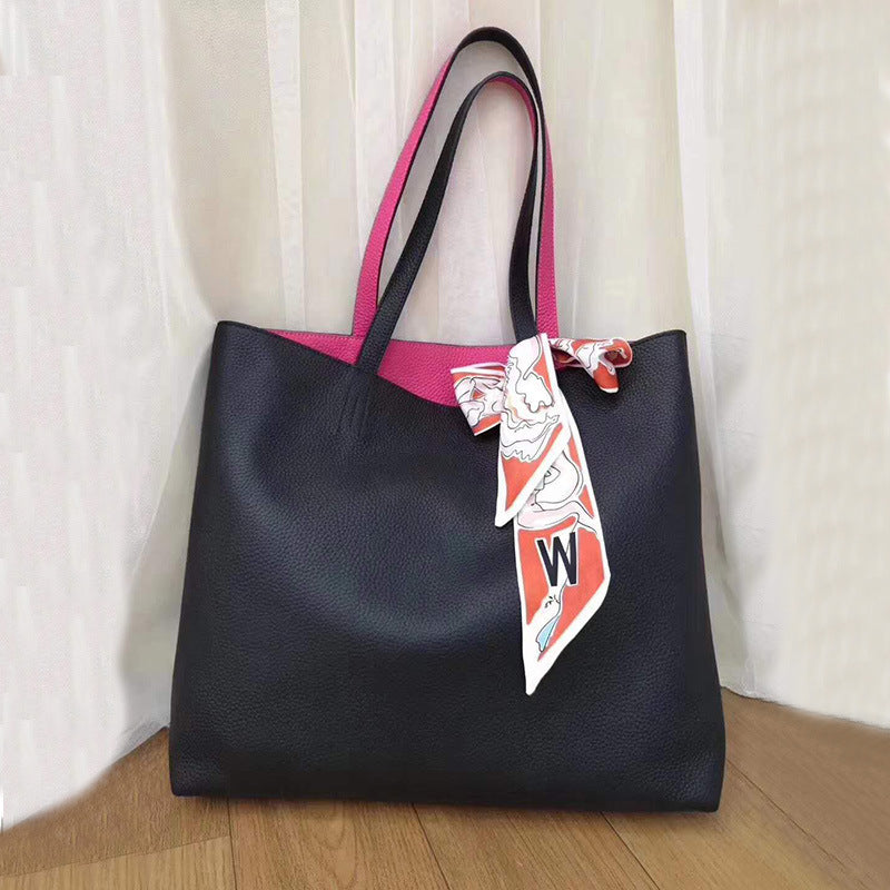 3980 two-tone genuine leather handbag (fedex)