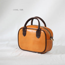 2459 genuine leather mini boston handbag