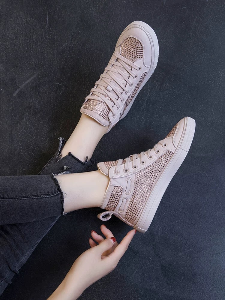 4466 high top rhinestone shoes