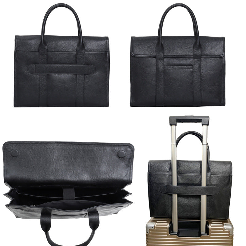 2017 cowhide men's briefcase