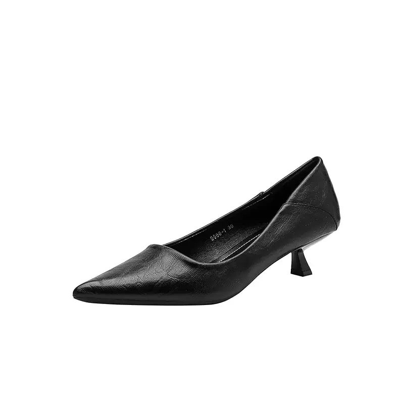 4056 genuine leather pointed-toe pump