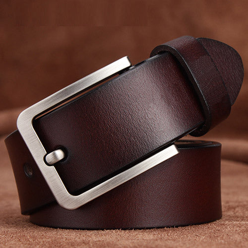 767 men's leather belt metal buckle