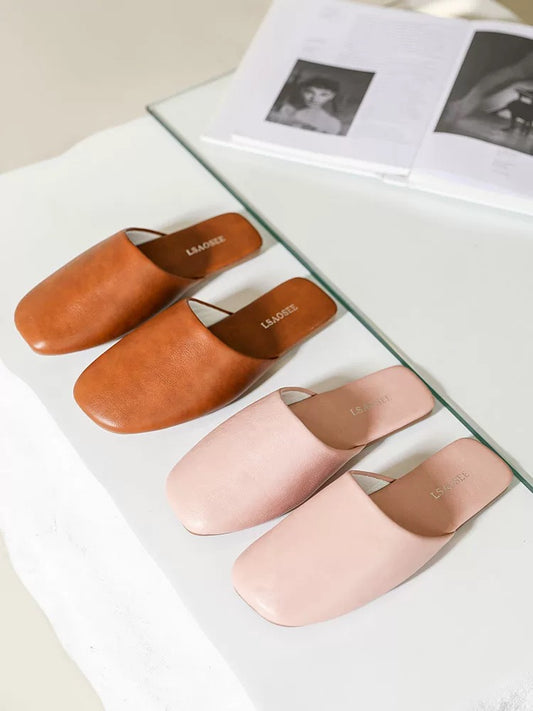 4978 genuine leather mules