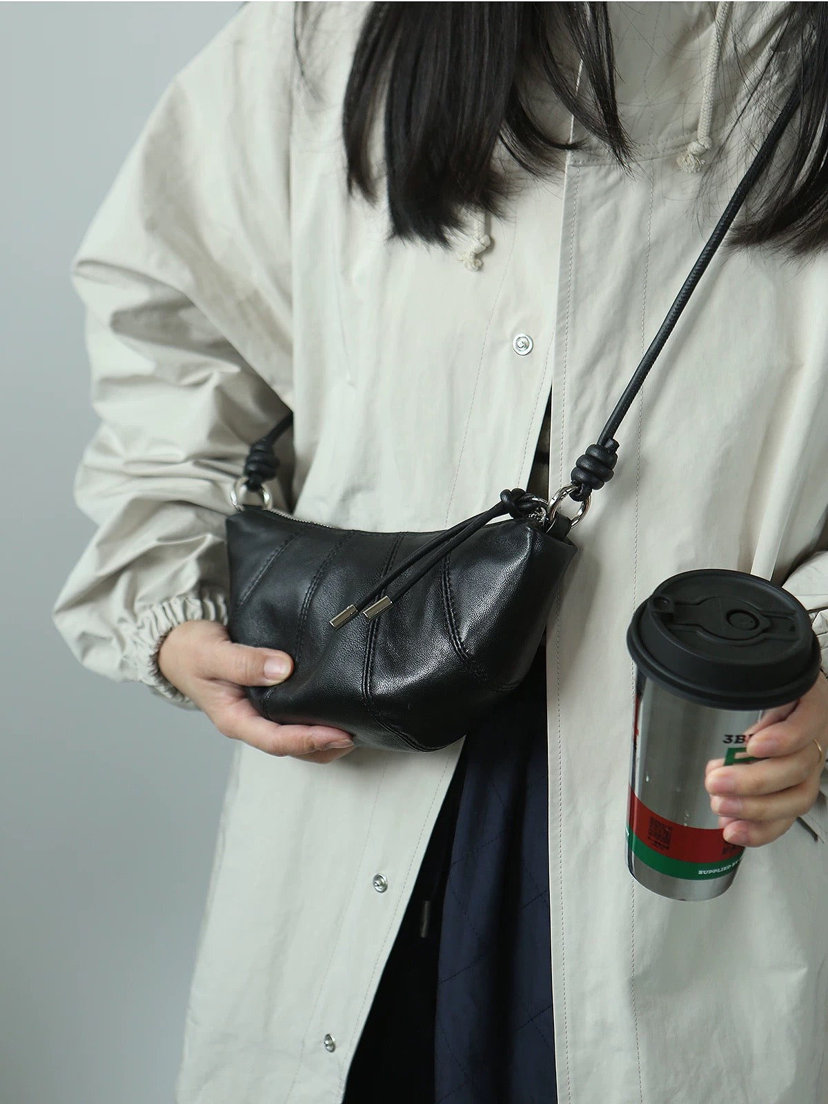 4394 genuine leather women crossbody bag