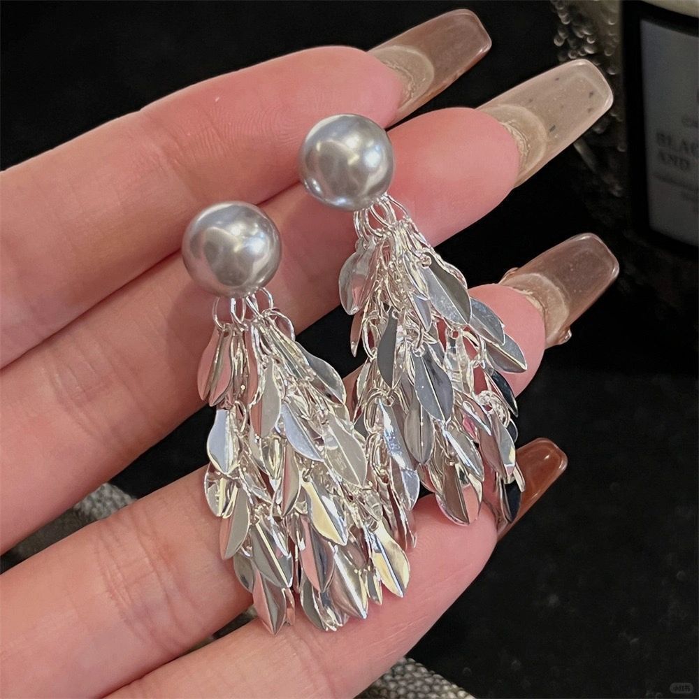 1976  925silver leaf earring