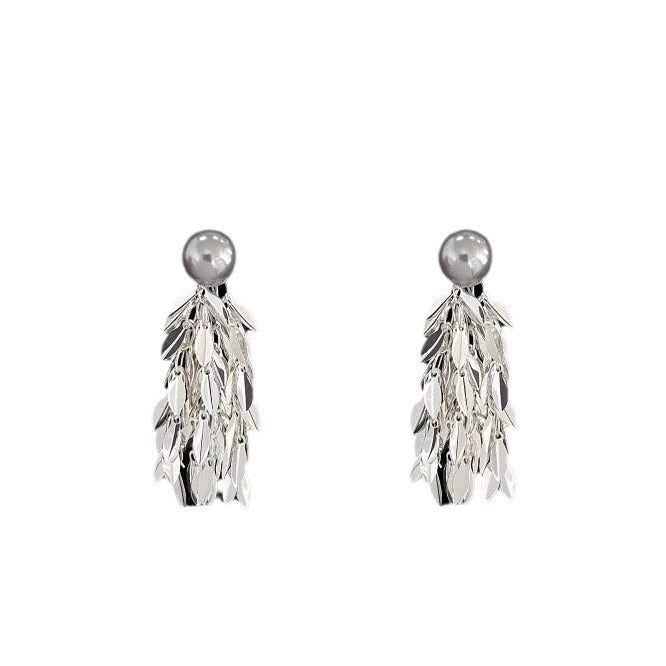 1976  925silver leaf earring