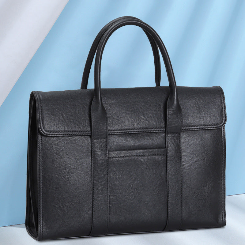 2017 cowhide men's briefcase