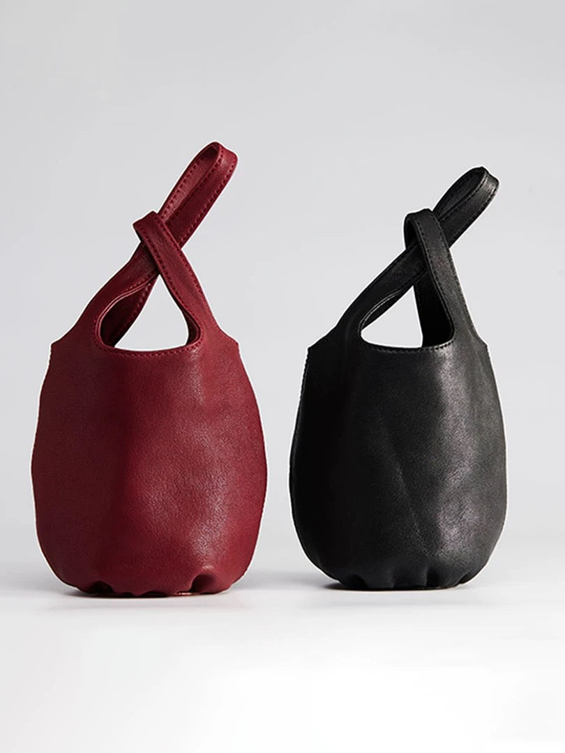 4468 genuine leather bucket bag