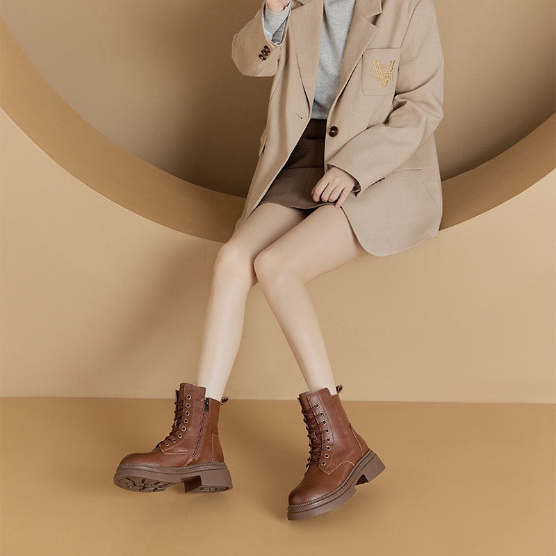 3470 genuine leather ankle boots