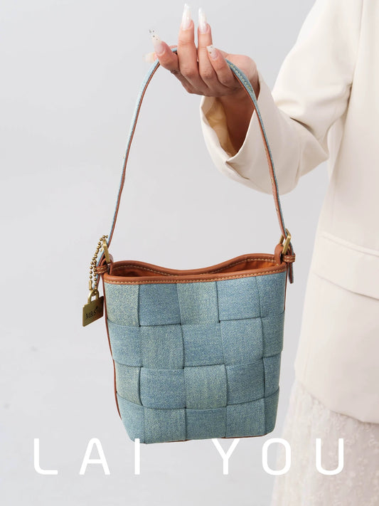 4609 large denim bucket bag