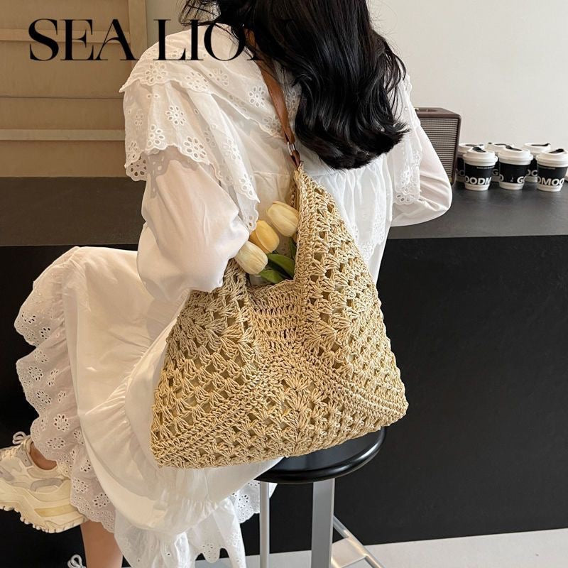 4040 Fashionable Straw Shoulder Bag
