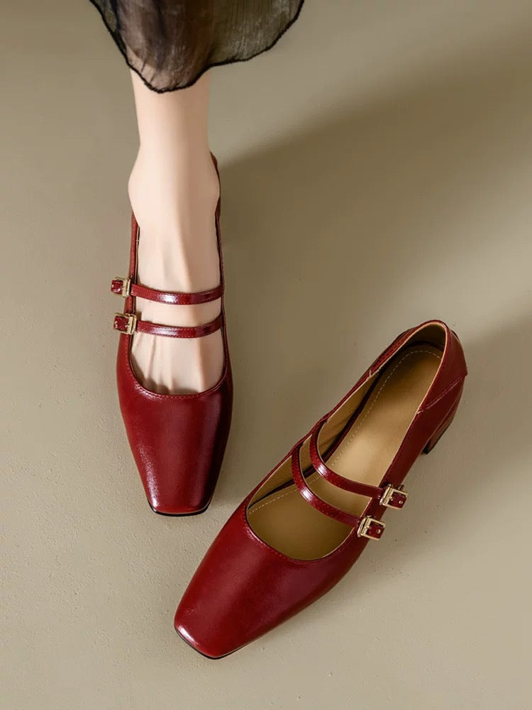 4771 genuine leather flats