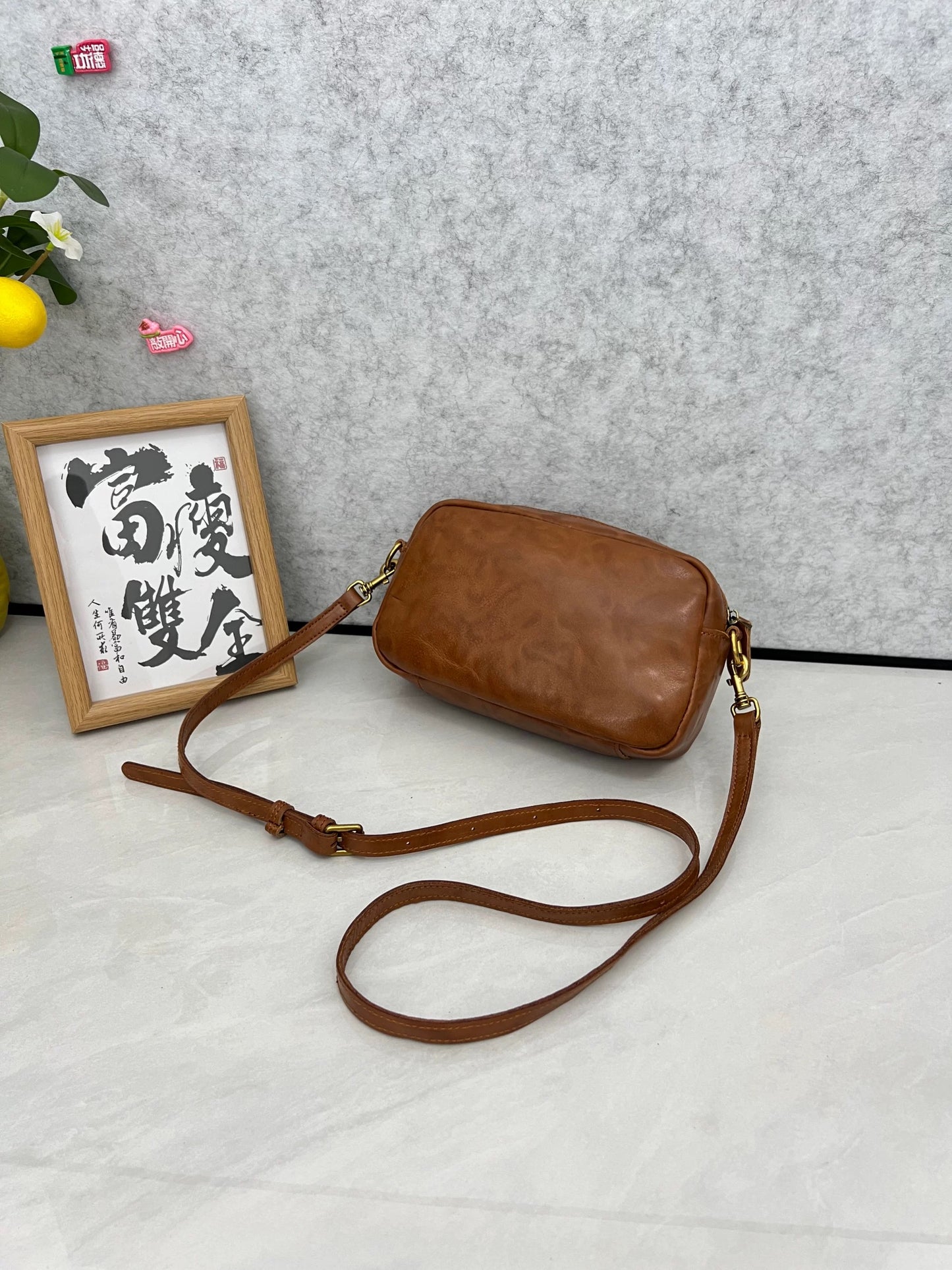 4904 genuine leather camera bag