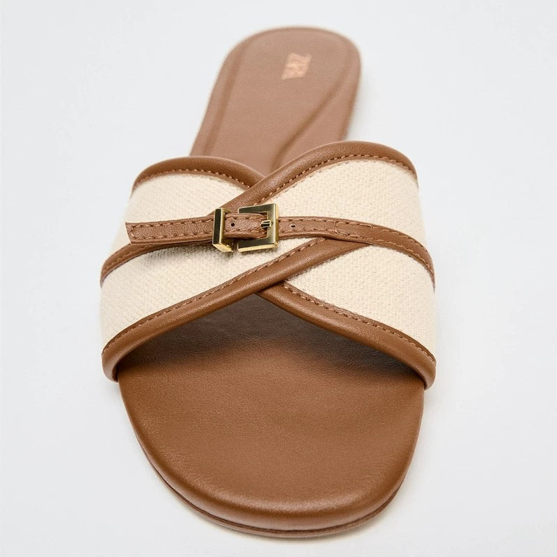 4384 genuine leather casual slippers