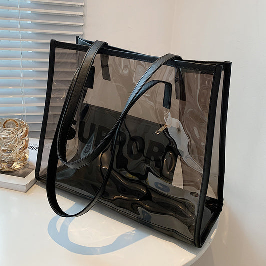 1020 pvc transparent large shopping bag