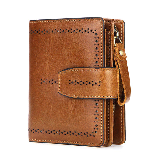 2137 oilwax leather short wallet