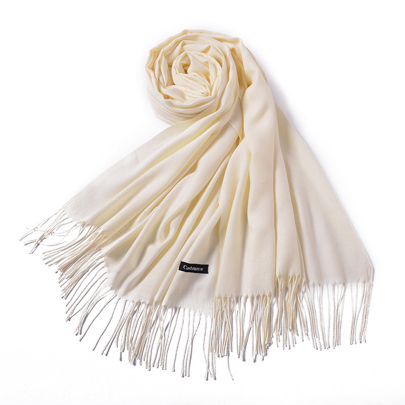 285 solid wool tassle warm scarf