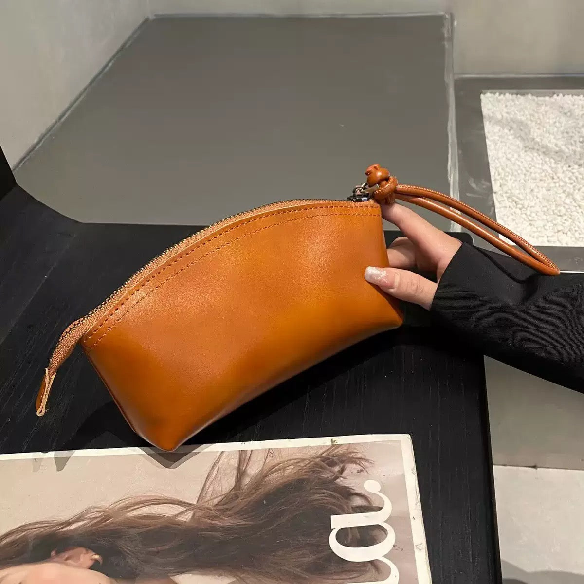 4854Real leather handbag