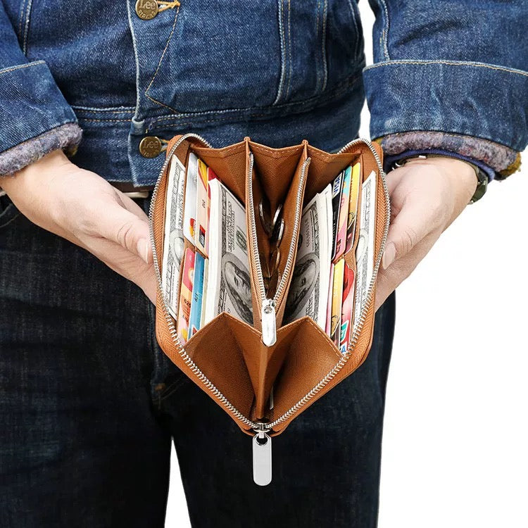 4406 genuine leather long wallet