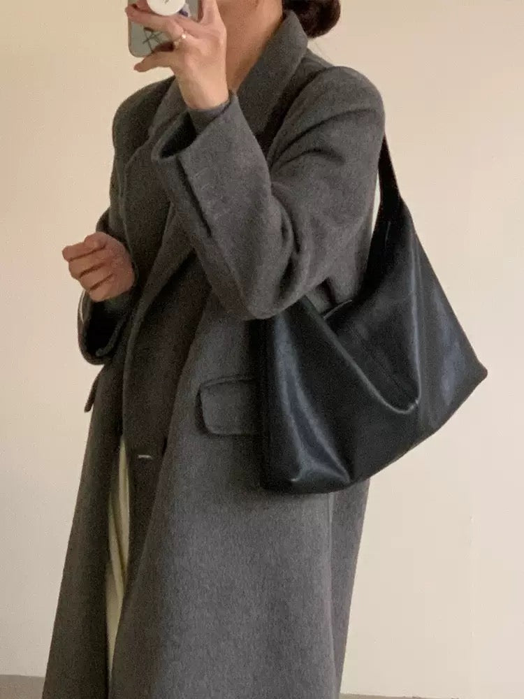 3676 genuine leather large hobo