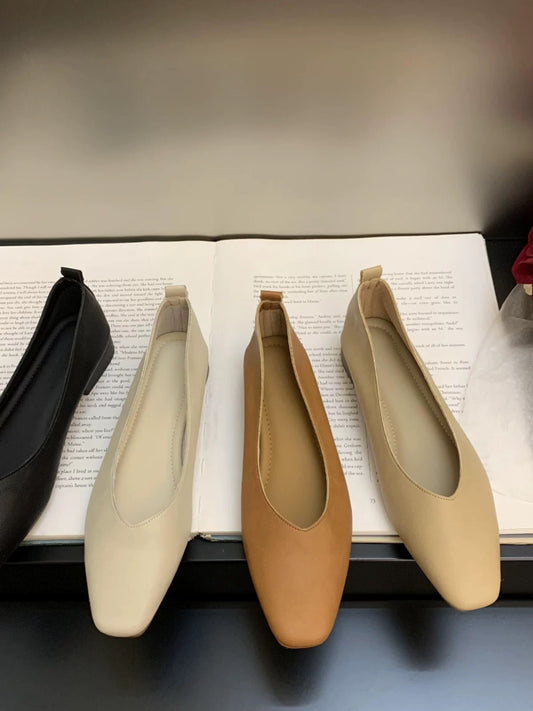 5072 genuine leather flat