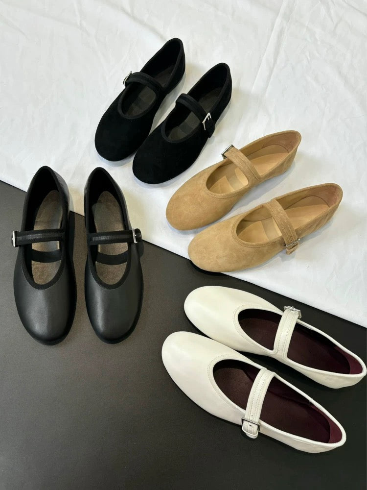 4246 genuine leather women flats