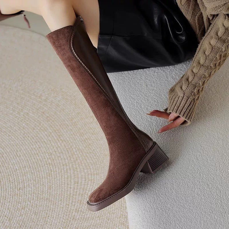 4517 genuine leather thigh boots